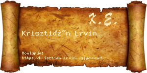 Krisztián Ervin névjegykártya