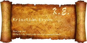Krisztián Ervin névjegykártya